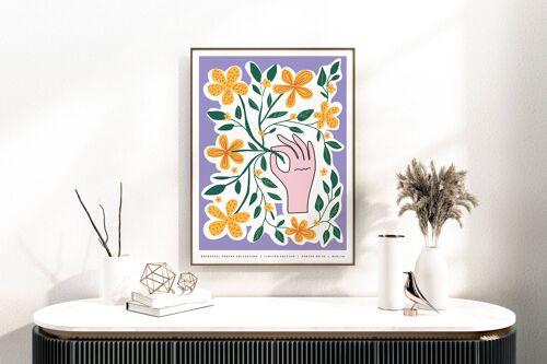 Floral Wall Art Print - Abstract Flowers No136 (A2 - 42 x 59.4 cm | 16.5 x 23.4 in)