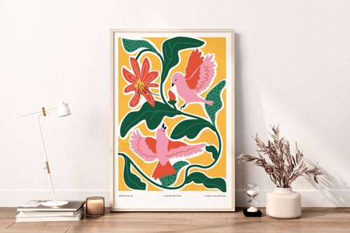 Floral Wall Art Print - Abstract Flowers No142 (A2 - 42 x 59.4 cm | 16.5 x 23.4 in)