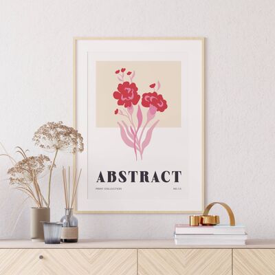 Floral Wall Art Print - Abstract Flowers No146 (A4 - 21.0 x 29.7 cm | 8.3 x 11.7 in)