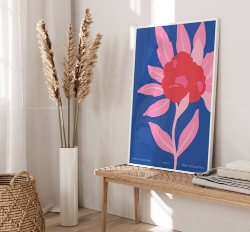 Floral Wall Art Print - Abstract Flowers No147 (A4 - 21.0 x 29.7 cm | 8.3 x 11.7 in)