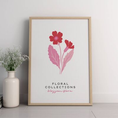 Floral Wall Art Print - Abstract Flowers No151 (A4 - 21.0 x 29.7 cm | 8.3 x 11.7 in)