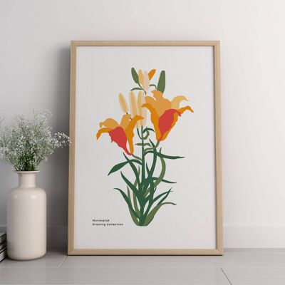 Impresión de arte floral para pared - Flores abstractas No157 (A4 - 21,0 x 29,7 cm | 8,3 x 11,7 in)