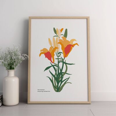 Floral Wall Art Print - Abstract Flowers No157 (A3 - 29.7 x 42.0 cm | 11.7 x 16.5 in)