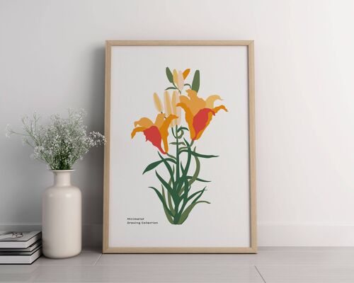 Floral Wall Art Print - Abstract Flowers No157 (A2 - 42 x 59.4 cm | 16.5 x 23.4 in)