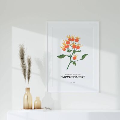 Lámina floral para pared - Flores abstractas No160 (A4 - 21,0 x 29,7 cm | 8,3 x 11,7 in)
