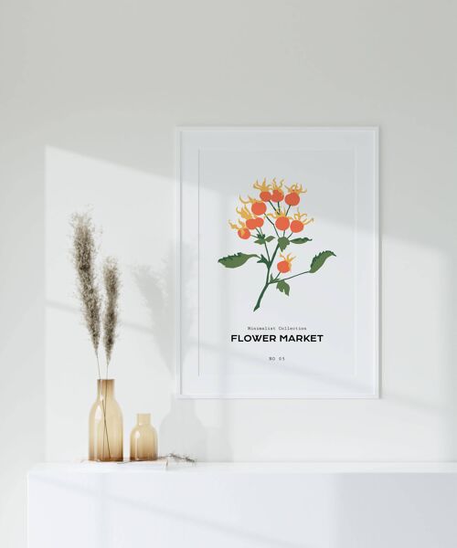 Floral Wall Art Print - Abstract Flowers No160 (A2 - 42 x 59.4 cm | 16.5 x 23.4 in)
