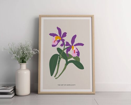 Floral Wall Art Print - Abstract Flowers No166 (A2 - 42 x 59.4 cm | 16.5 x 23.4 in)