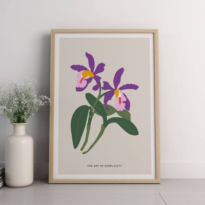 Floral Wall Art Print - Abstract Flowers No166 (A2 - 42 x 59.4 cm | 16.5 x 23.4 in)