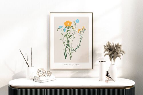 Floral Wall Art Print - Abstract Flowers No173 (A4 - 21.0 x 29.7 cm | 8.3 x 11.7 in)