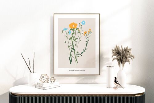 Floral Wall Art Print - Abstract Flowers No173 (A2 - 42 x 59.4 cm | 16.5 x 23.4 in)