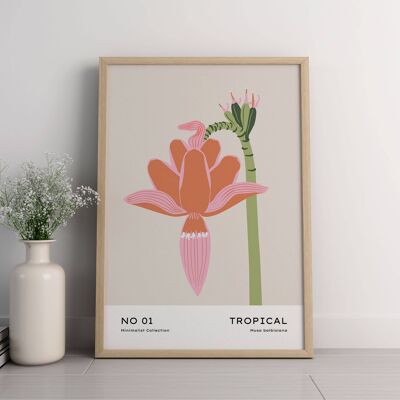 Floral Wall Art Print - Abstract Flowers No191 (A4 - 21.0 x 29.7 cm | 8.3 x 11.7 in)
