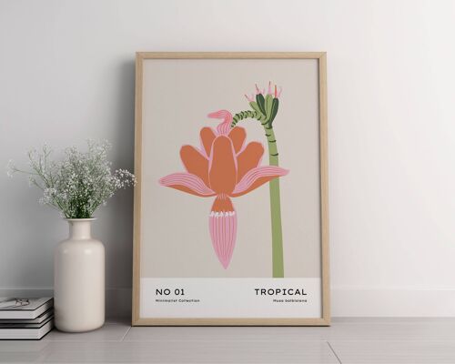 Floral Wall Art Print - Abstract Flowers No191 (A2 - 42 x 59.4 cm | 16.5 x 23.4 in)