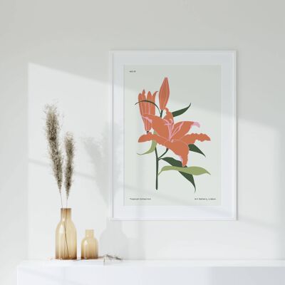 Lámina floral para pared - Flores abstractas No193 (A3 - 29,7 x 42,0 cm | 11,7 x 16,5 in)