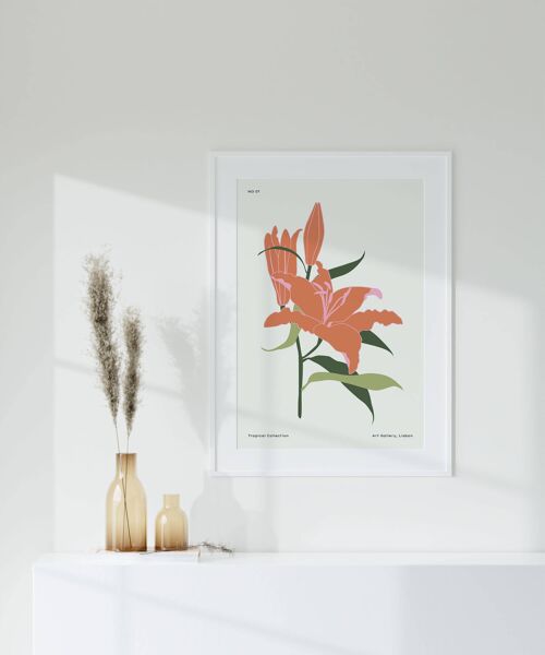 Floral Wall Art Print - Abstract Flowers No193 (A2 - 42 x 59.4 cm | 16.5 x 23.4 in)