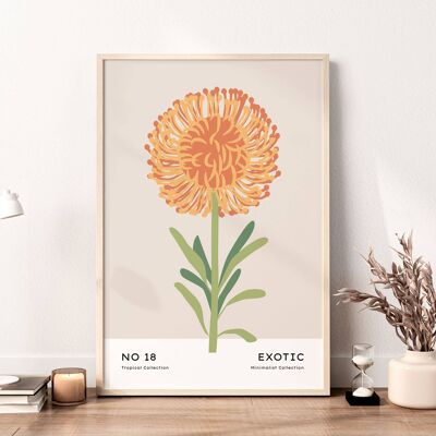Floral Wall Art Print - Abstract Flowers No196 (A3 - 29.7 x 42.0 cm | 11.7 x 16.5 in)