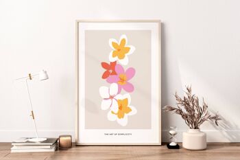 Impression d'art mural floral - Fleurs abstraites No206 (A4 - 21,0 x 29,7 cm | 8,3 x 11,7 po) 3