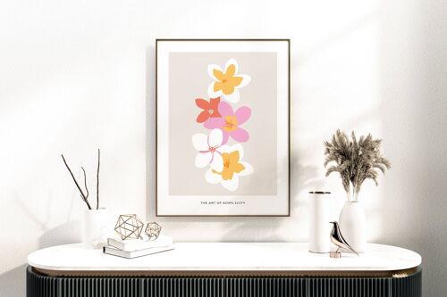 Floral Wall Art Print - Abstract Flowers No206 (A3 - 29.7 x 42.0 cm | 11.7 x 16.5 in)