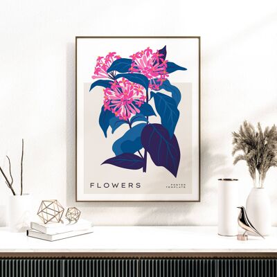 Floral Wall Art Print - Abstract Flowers No210 (A4 - 21.0 x 29.7 cm | 8.3 x 11.7 in)