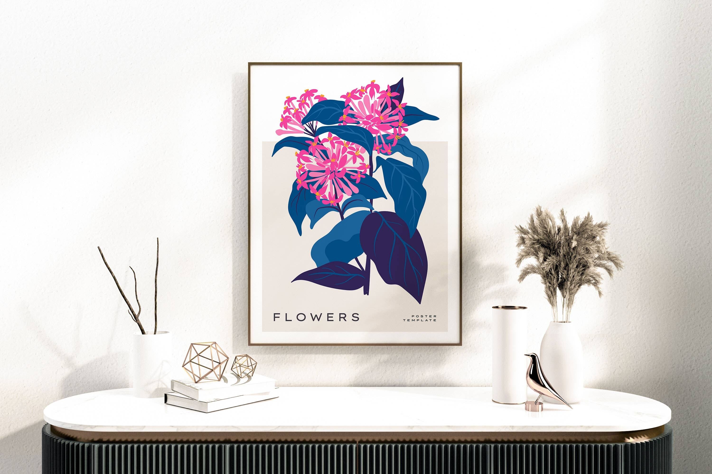 Buy wholesale Floral Wall Art Print - Abstract Flowers No146 (A4 