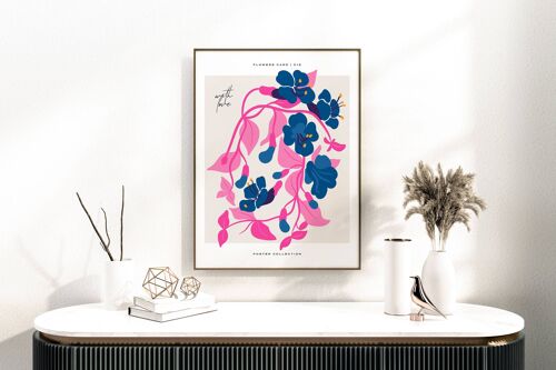 Floral Wall Art Print - Abstract Flowers No212 (A2 - 42 x 59.4 cm | 16.5 x 23.4 in)