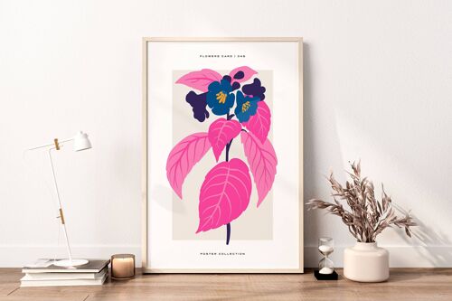 Floral Wall Art Print - Abstract Flowers No214 (A4 - 21.0 x 29.7 cm | 8.3 x 11.7 in)