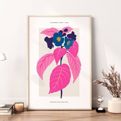 Floral Wall Art Print - Abstract Flowers No214 (A4 - 21.0 x 29.7 cm | 8.3 x 11.7 in)