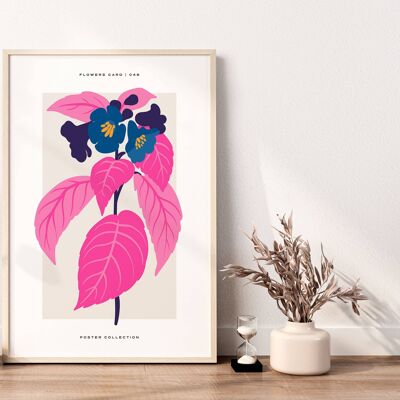 Floral Wall Art Print - Abstract Flowers No214 (A2 - 42 x 59.4 cm | 16.5 x 23.4 in)