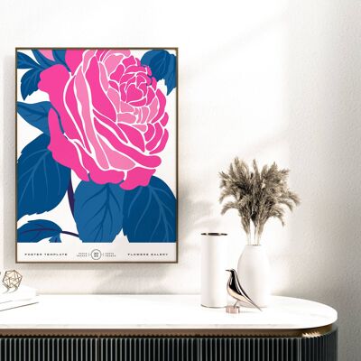 Floral Wall Art Print - Abstract Flowers No216 (A4 - 21.0 x 29.7 cm | 8.3 x 11.7 in)
