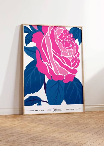 Impression d'art mural floral - Fleurs abstraites No216 (A3 - 29,7 x 42,0 cm | 11,7 x 16,5 po) 4