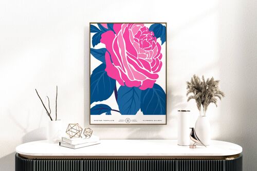Floral Wall Art Print - Abstract Flowers No216 (A2 - 42 x 59.4 cm | 16.5 x 23.4 in)