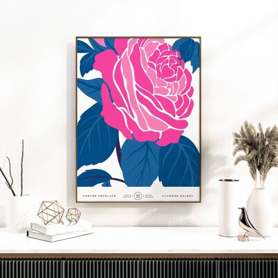 Floral Wall Art Print – Abstract Flowers No216 (A2 – 42 x 59,4 cm | 16,5 x 23,4 Zoll)