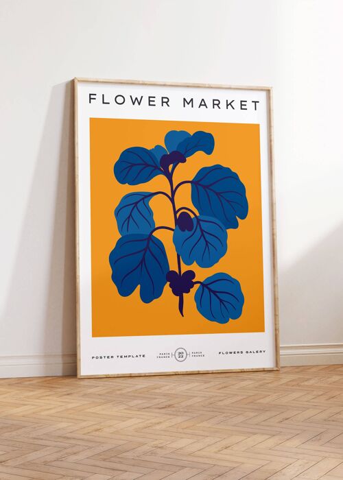 Floral Wall Art Print - Abstract Flowers No217 (A2 - 42 x 59.4 cm | 16.5 x 23.4 in)