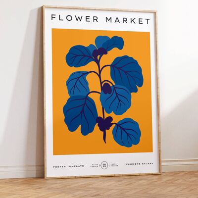 Floral Wall Art Print - Abstract Flowers No217 (A2 - 42 x 59.4 cm | 16.5 x 23.4 in)