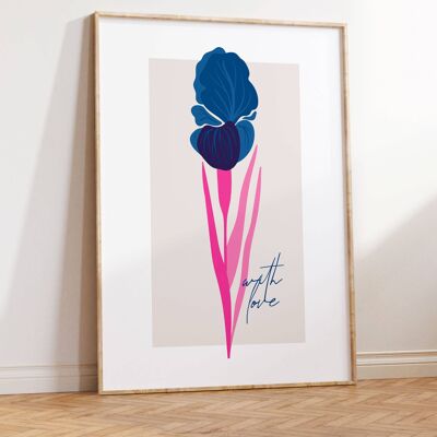 Floral Wall Art Print - Abstract Flowers No218 (A4 - 21.0 x 29.7 cm | 8.3 x 11.7 in)
