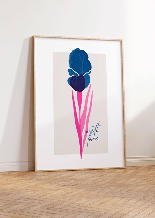 Floral Wall Art Print - Abstract Flowers No218 (A3 - 29.7 x 42.0 cm | 11.7 x 16.5 in)