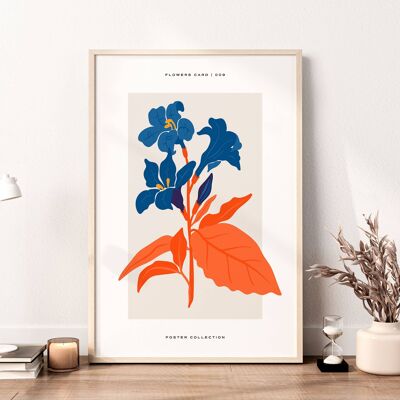 Floral Wall Art Print - Abstract Flowers No222 (A4 - 21.0 x 29.7 cm | 8.3 x 11.7 in)