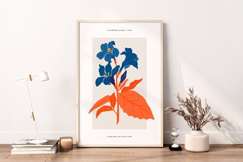 Floral Wall Art Print - Abstract Flowers No222 (A2 - 42 x 59.4 cm | 16.5 x 23.4 in)