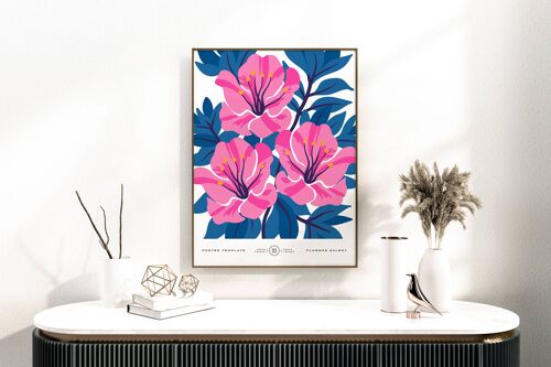 Floral Wall Art Print - Abstract Flowers No223 (A4 - 21.0 x 29.7 cm | 8.3 x 11.7 in)