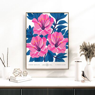 Impression d'art mural floral - Fleurs abstraites No223 (A4 - 21,0 x 29,7 cm | 8,3 x 11,7 po)