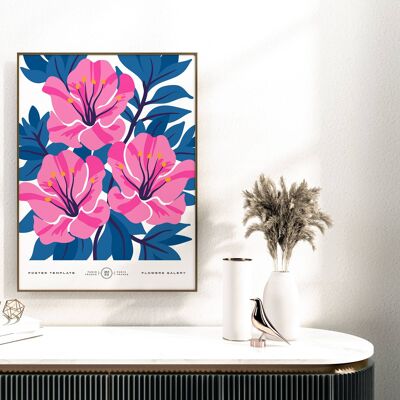 Impresión de arte floral para pared - Flores abstractas No223 (A4 - 21,0 x 29,7 cm | 8,3 x 11,7 in)