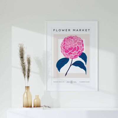 Floral Wall Art Print – Abstract Flowers No224 (A4 – 21,0 x 29,7 cm | 8,3 x 11,7 in)