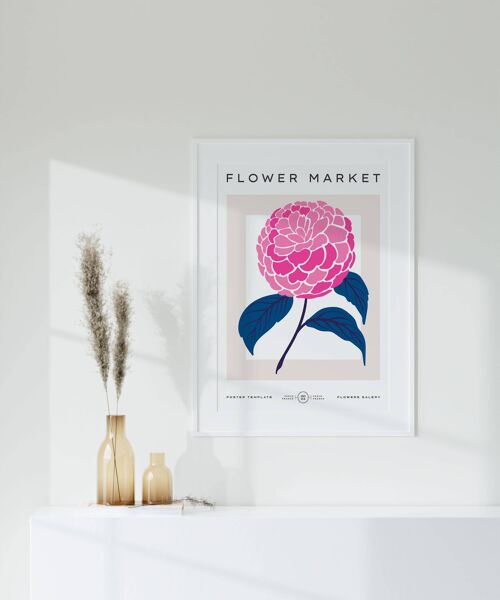 Floral Wall Art Print - Abstract Flowers No224 (A2 - 42 x 59.4 cm | 16.5 x 23.4 in)