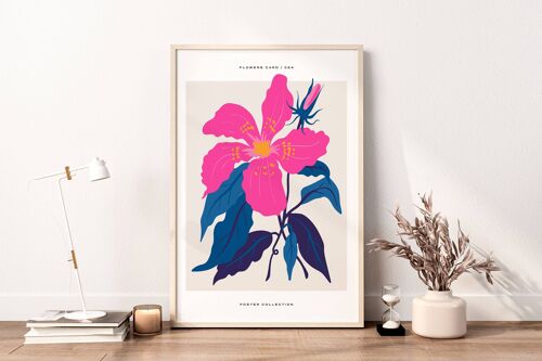 Floral Wall Art Print - Abstract Flowers No226 (A4 - 21.0 x 29.7 cm | 8.3 x 11.7 in)