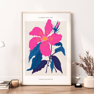 Floral Wall Art Print - Abstract Flowers No226 (A4 - 21.0 x 29.7 cm | 8.3 x 11.7 in)