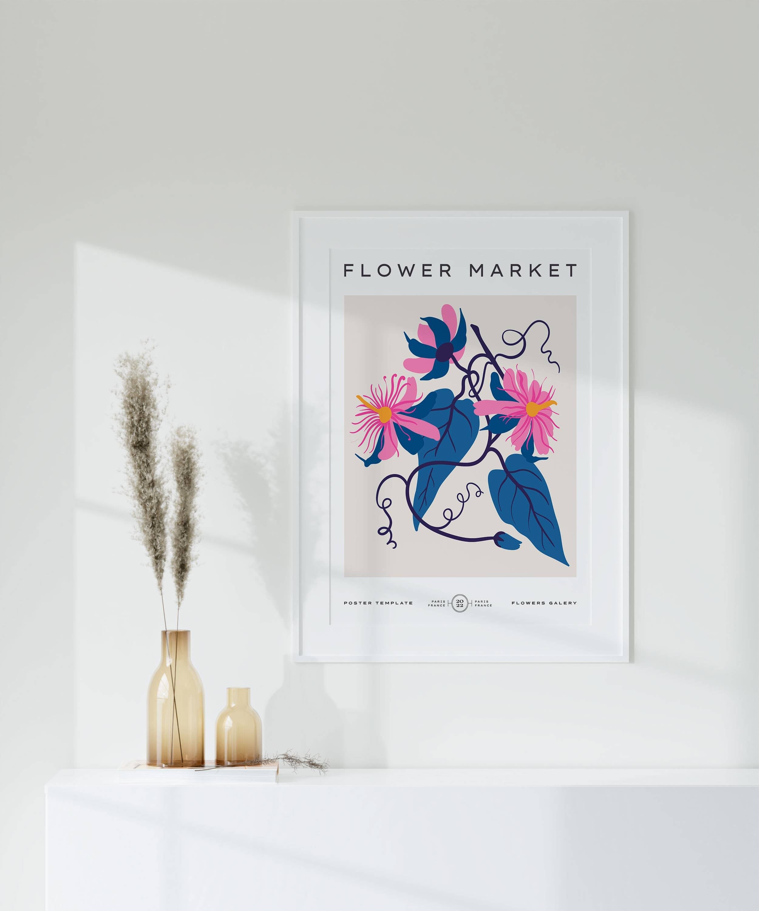 Buy wholesale Floral Wall Art Print - Abstract Flowers No121 (A4 