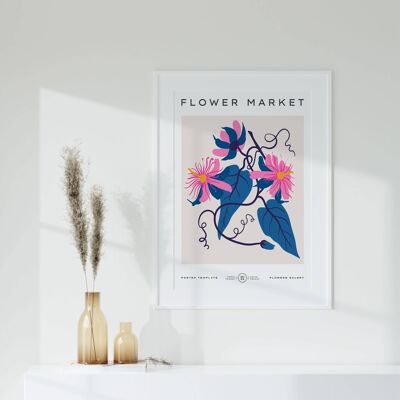 Floral Wall Art Print - Abstract Flowers No228 (A4 - 21.0 x 29.7 cm | 8.3 x 11.7 in)