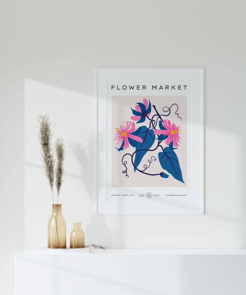 Floral Wall Art Print - Abstract Flowers No228 (A3 - 29.7 x 42.0 cm | 11.7 x 16.5 in)