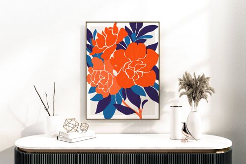 Floral Wall Art Print - Abstract Flowers No229 (A4 - 21.0 x 29.7 cm | 8.3 x 11.7 in)