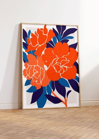 Impression d'art mural floral - Fleurs abstraites No229 (A2 - 42 x 59,4 cm | 16,5 x 23,4 po) 2
