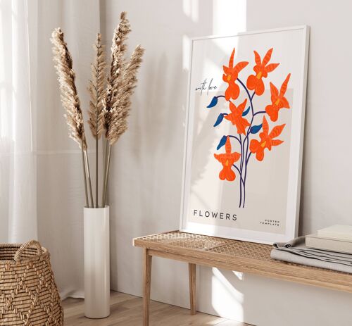 Floral Wall Art Print - Abstract Flowers No230 (A3 - 29.7 x 42.0 cm | 11.7 x 16.5 in)